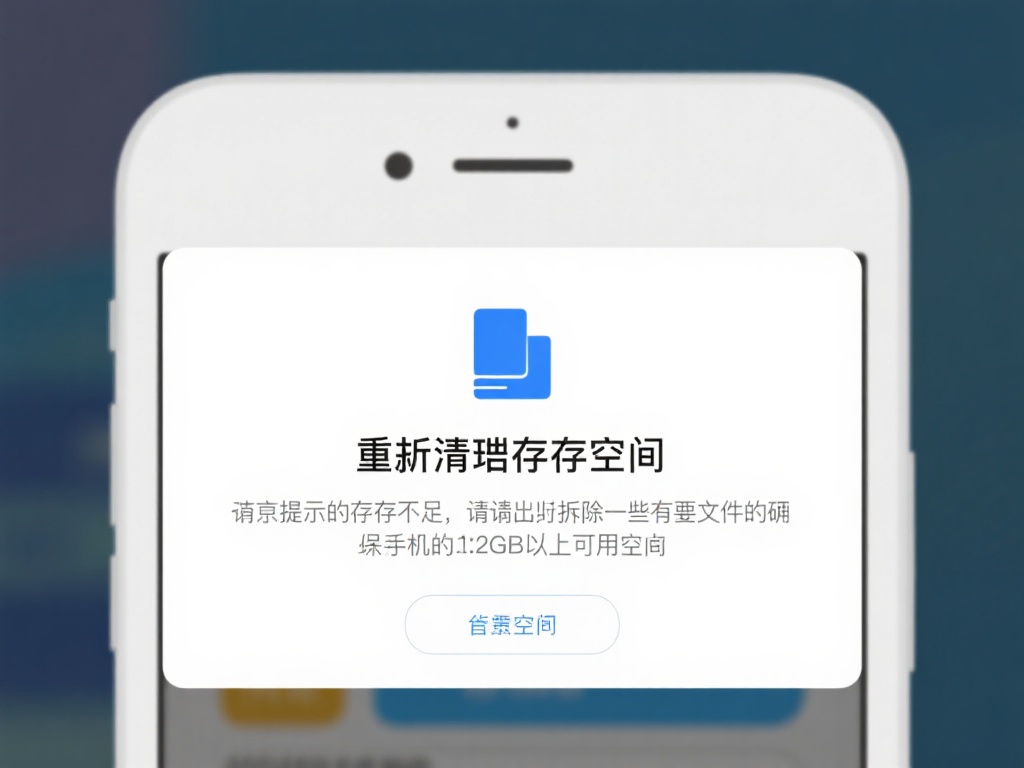 重新清理存储空间：如果提示存储空间不足，请先删除一